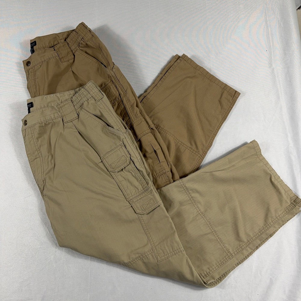5.11 Men's Taclite Pro Tactical Pants Ripstop 40/30 Khaki Tan Mens Work (2) Lot
